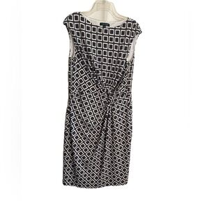 LAUREN Ralph Lauren Twist Front Geometric Design Sleeveless Scoop Neck Dress 16